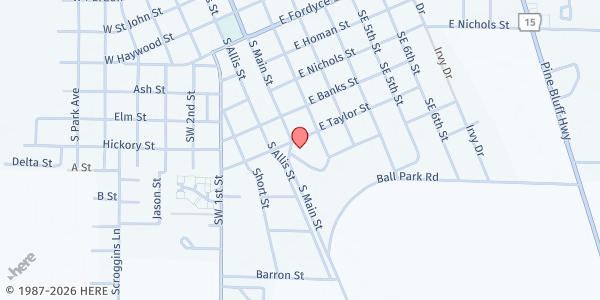 Map showing England Senior Center at 100 E. Taylor St., England, AR