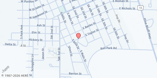 Map showing First UMC - England (Christ Corner Food Closet) at 105 East Taylor, England, AR