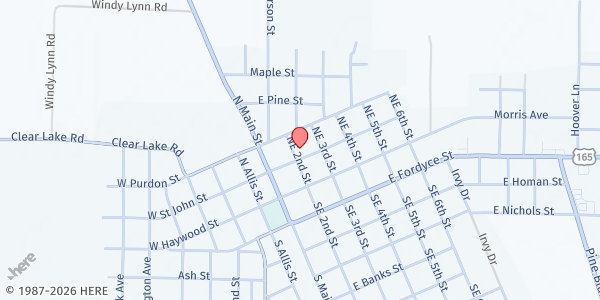 Map showing First United Methodist Church England at 105 E. Taylor, England, AR