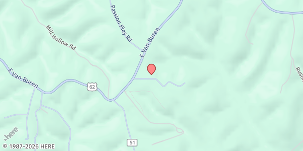 Map showing A Cup of Love Ministry - Eureka Springs at 4032 E Van Buren, Eureka Springs, AR