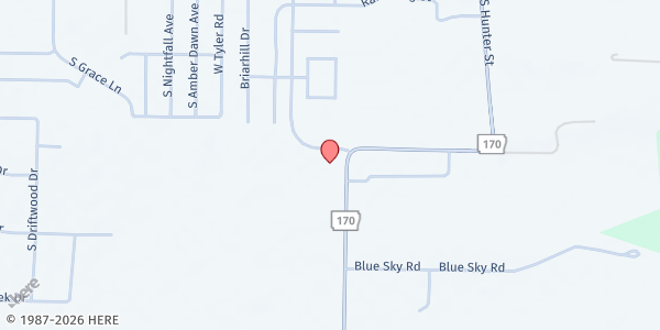 Map showing Farmington United Methodist Church at 355 Southwinds Rd, Farmington, AR