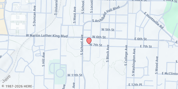 Map showing Life Source International - Fayetteville at 682 S. Lt. Col. Leroy Pond Ave., Fayetteville, AR