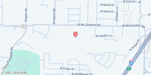 Map showing Mt. Comfort Church of Christ at 3249 W. Mt. Comfort Rd., Fayetteville, AR