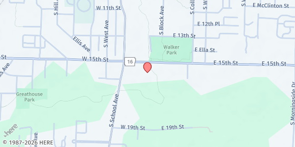 Map showing Salvation Army - Fayetteville at 219 W. 15th St., Fayetteville, AR