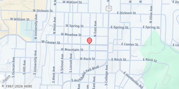 Map showing Trinity UMC - We Are Nourished Food Pantry at 1021 W. Sycamore St., Fayetteville, AR