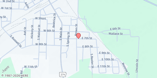 Map showing Mt. Olive UMC - Fordyce at 301 E7th Street, Fordyce, AR