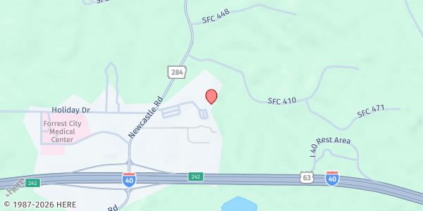 Map showing EACC Food Pantry at 1700 Newcastle Rd., Forrest City, AR