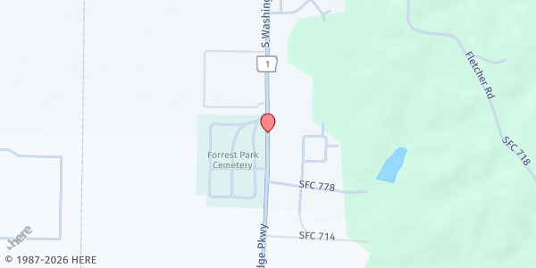 Map showing Forrest City Senior Life Center at 2550 S. Washington, Forrest City, AR