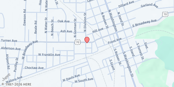 Map showing New Hope For Today at 110 S. Division, Forrest City, AR