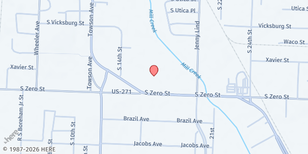 Map showing C-SCDC - Food Distribution Center at 1617 S Zero St, Fort Smith, AR