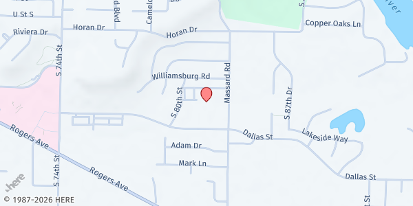 Map showing Eastside Baptist Church - Food Pantry at 2710 Massard Rd, Fort Smith, AR