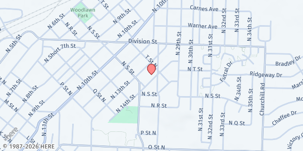 Map showing First Church of God in Christ at 2037 N. 14th St., Fort Smith, AR