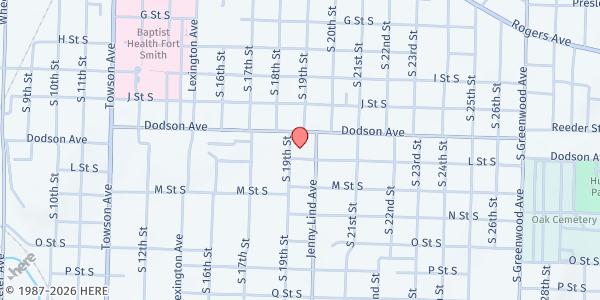 Map showing Goddard United Methodist at 1922 Dodson Ave., Fort Smith, AR