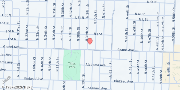 Map showing Grand Avenue Baptist Church at 3900 Grand Ave., Fort Smith, AR