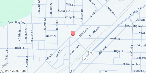 Map showing Midland Heights United Methodist at 3500 N. 6th St., Fort Smith, AR