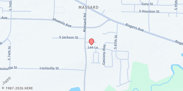 Map showing Ministries of the Bread of Life - Food Distribution Center at 3915 Massard Rd, Fort Smith, AR