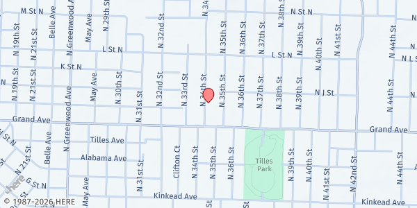 Map showing Miracle Power Church - Food Distribution Center at 1106 N 34th St, Fort Smith, AR