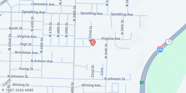 Map showing Mission Point Missionary Baptist at 3220 N. 52nd St., Fort Smith, AR