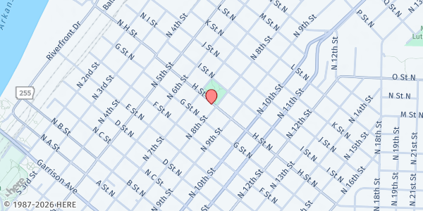 Map showing Quinn Chapel A.M.E. Church at 723 N 8th St, Fort Smith, AR