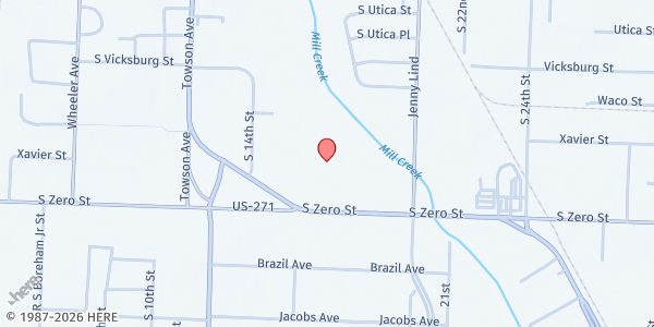 Map showing River Valley Regional Food Bank at 1617 Zero St, Fort Smith, AR