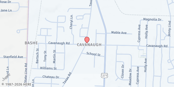 Map showing Southpointe Assembly of God at 1101 Cavanaugh Rd, Fort Smith, AR