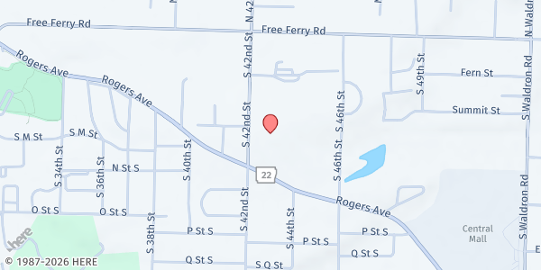 Map showing St. Scholastica Monastery at 1315 S. Albert Pike Ave., Fort Smith, AR