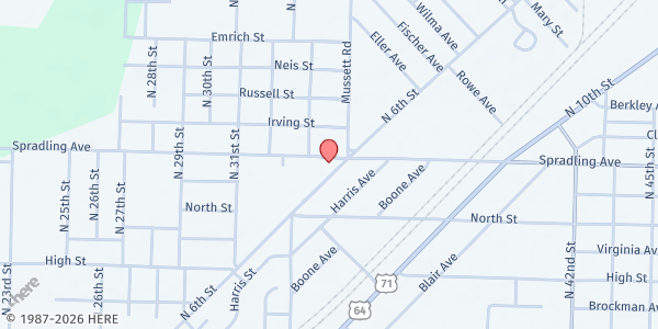 Map showing Trinity Baptist Church at 3619 N. 6th St., Fort Smith, AR