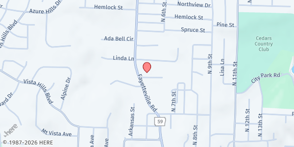 Map showing Van Buren First Assembly of God at 1014 Fayetteville Rd., Fort Smith, AR