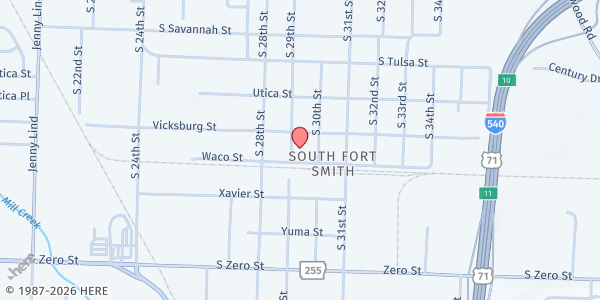 Map showing Vineyard Community Church at 5211 S 29th St, Fort Smith, AR