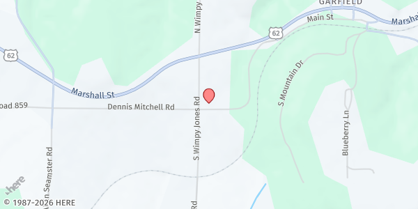 Map showing God's Pantry at 17938 Dennis Mitchell Rd, Garfield, AR