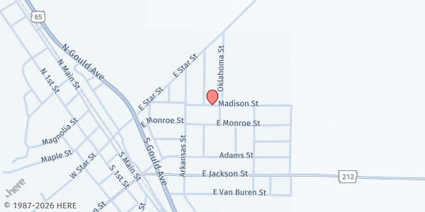 Map showing Willie O Thomas Food Pantry at 101 E. Madison St., Gould, AR