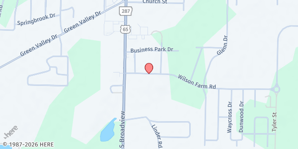 Map showing Greenbrier Church of Christ at 12 Wilson Farm Rd., Greenbrier, AR