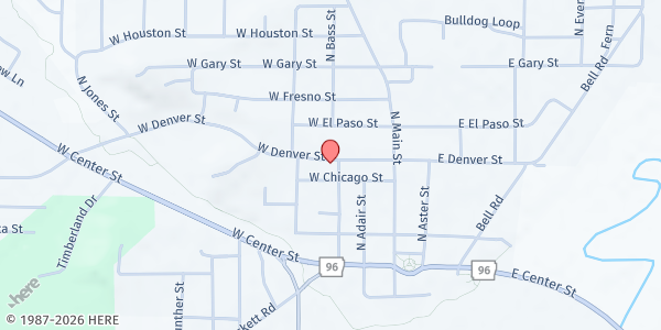 Map showing Good Shepherd Presbyterian at 103 W. Denver St., Greenwood, AR