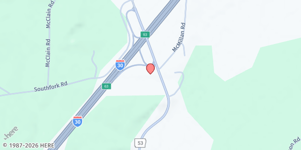 Map showing Center Point Baptist Church at 33 Center Point Rd., Gurdon, AR