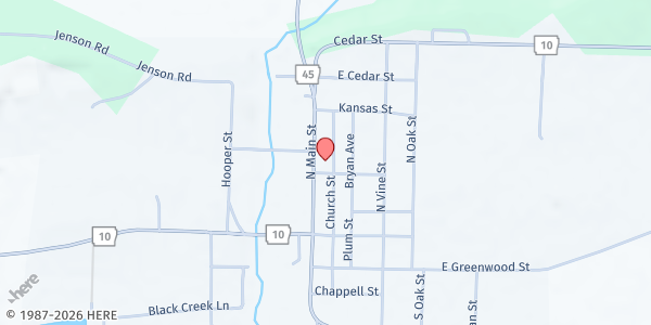 Map showing Hackett United Methodist Church at 300 N Main St, Hackett, AR