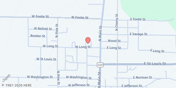 Map showing Hamburg First Baptist Church / Helping Hands FP at 202 W Martin Luther King Ave, Hamburg, AR
