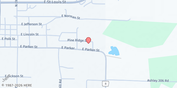Map showing Hamburg Helping Hands Food Pantry at 202 W. Martin Luther King Ave., Hamburg, AR