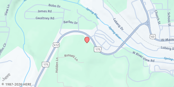 Map showing Mission Of Hope at 3968 US-412, Hardy, AR