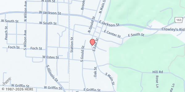 Map showing Bread of Life at 204 S. Main St., Harrisburg, AR