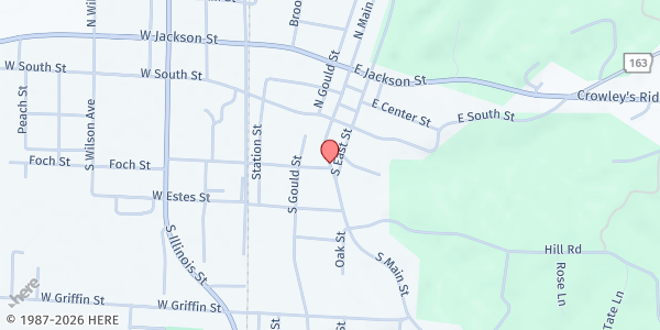 Map showing Bread of Life Food Pantry at 204 S. Main St., Harrisburg, AR