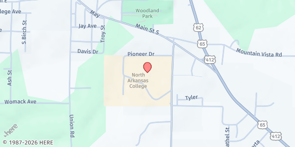 Map showing Pete's Pantry at 1515 Pioneer Drive, Harrison, AR