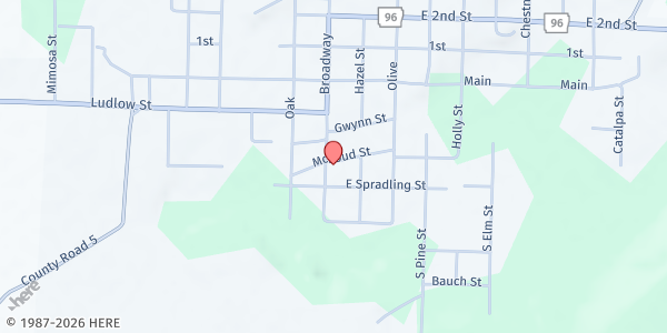 Map showing Hartford Senior Activity Center at 182 Broadway St., Hartford, AR