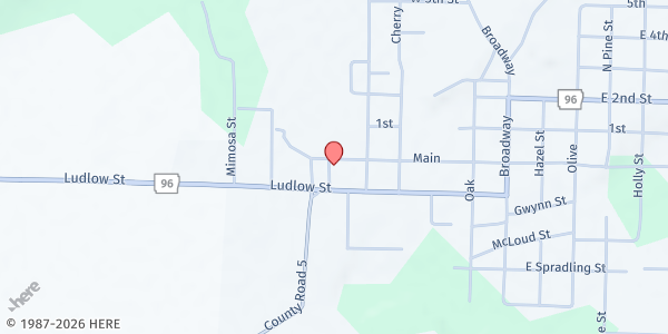 Map showing Hearts to God, Hands to Work - Hartford at 512 Ludlow St., Hartford, AR