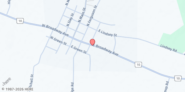 Map showing Havana Assembly of God at 300 E. Broadway, Havana, AR