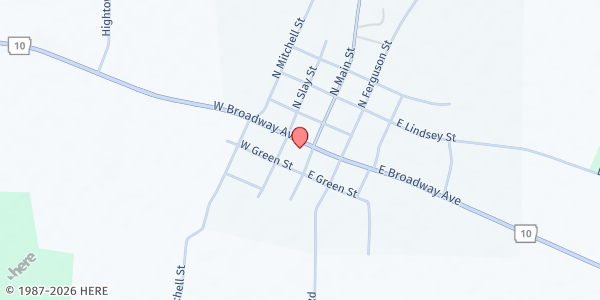 Map showing Havana Food Bank at 300 E Broadway, Havana, AR