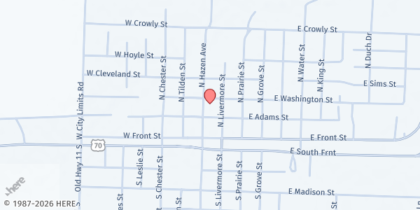 Map showing Hazen First United Methodist Church at 211 N Hazen St, Hazen, AR