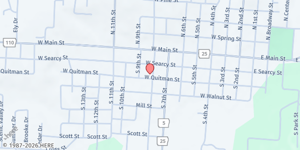 Map showing Heber Springs Church of the Nazarene at 206 S 8th St, Heber Springs, AR