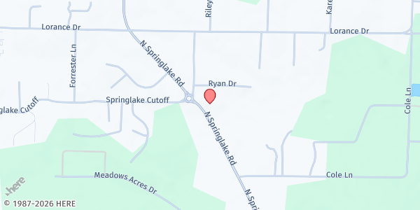 Map showing East Union Missionary Baptist Church Food Pantry at 20422 N. Springlake Rd., Hensley, AR