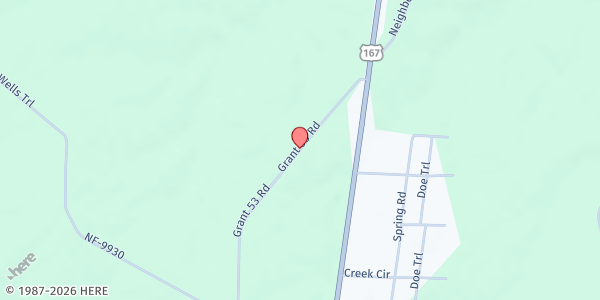 Map showing Forest Tower Baptist Church at 4303 Grant 53, Hensley, AR