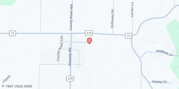 Map showing Hiwasse Community Building at 13690 Firehouse Ln., Hiwasse, AR